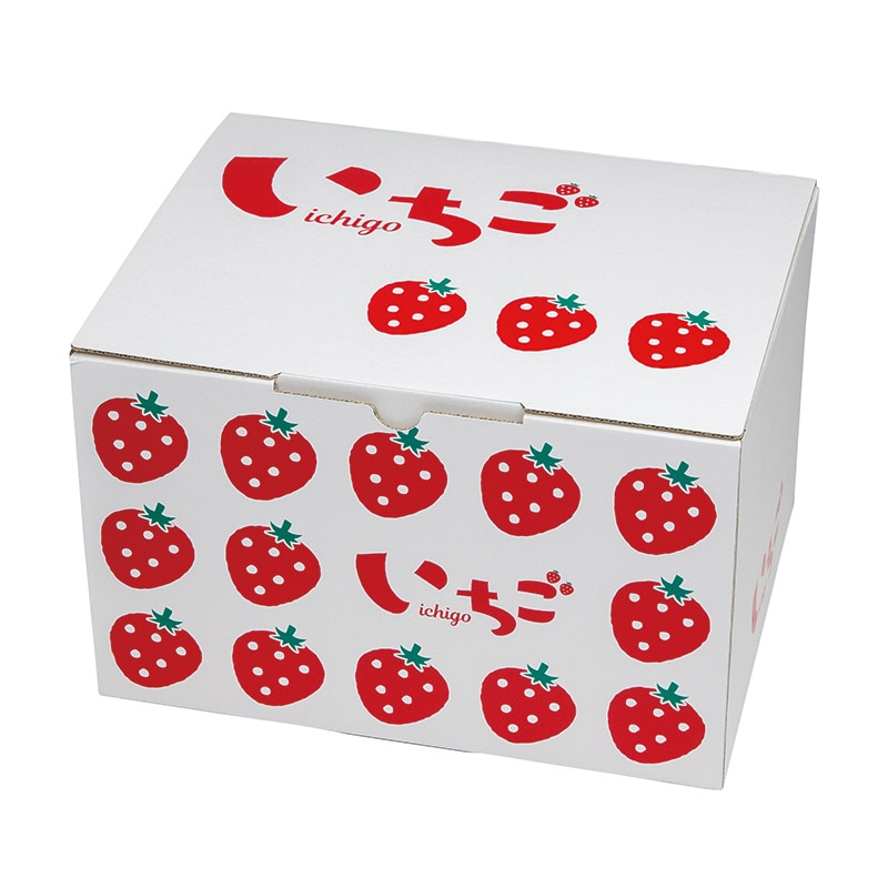 ヤマニパッケージ ギフト箱 イラストいちご 300g4P 2段BOX L-2502 10枚/束(ご注文単位5束)【直送品】