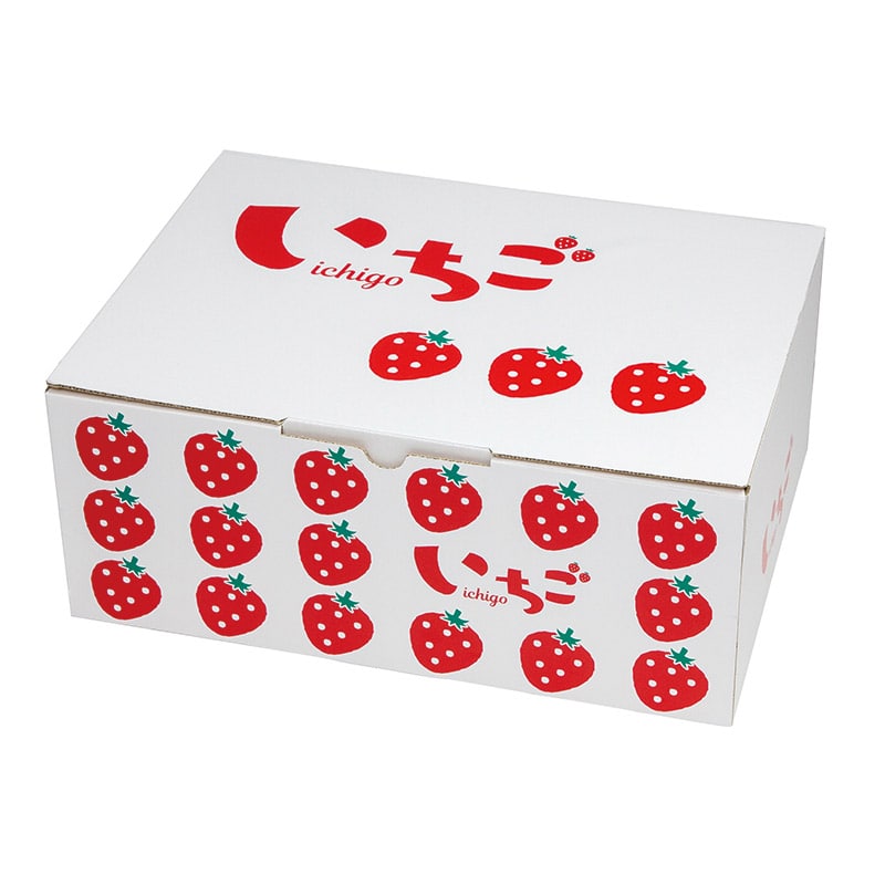 ヤマニパッケージ ギフト箱 イラストいちご 平詰め300g4P 2段BOX L-2503 10枚/束(ご注文単位5束)【直送品】