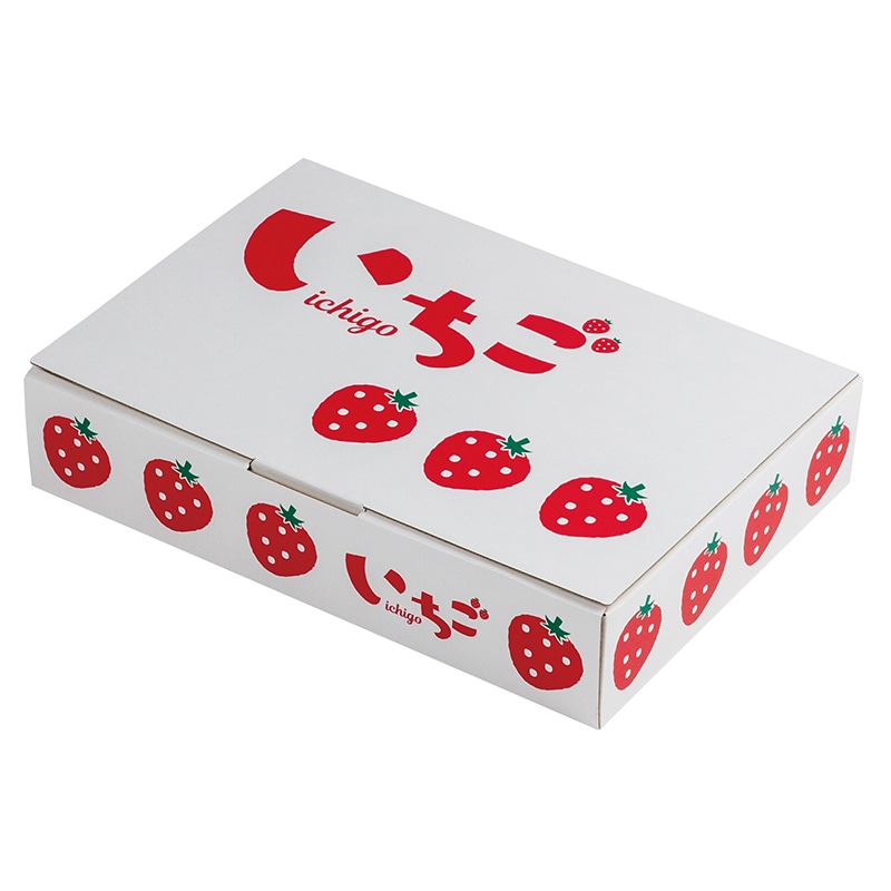 ヤマニパッケージ いちご箱 イラストいちご 平詰め 250g×2P L-2504 10枚/束(ご注文単位10束)【直送品】