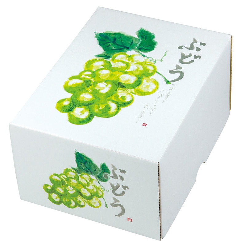 ヤマニパッケージ ぶどう箱　もぎたてのぶどう グリーン　小 L-2509　10枚/束（ご注文単位4束）【直送品】