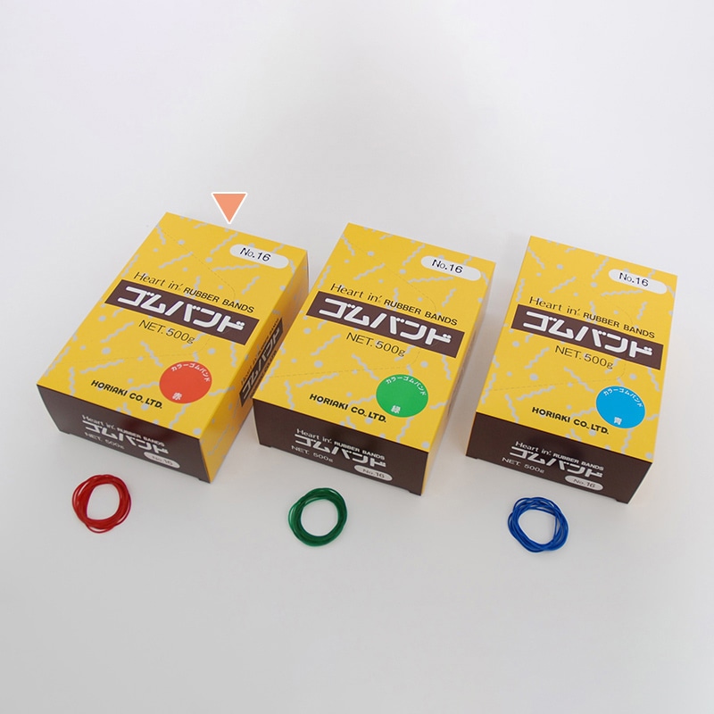 ホリアキ ハートイン ゴムバンド カラー 500g箱入 #16 赤 10007054101 1箱（ご注文単位20箱）【直送品】
