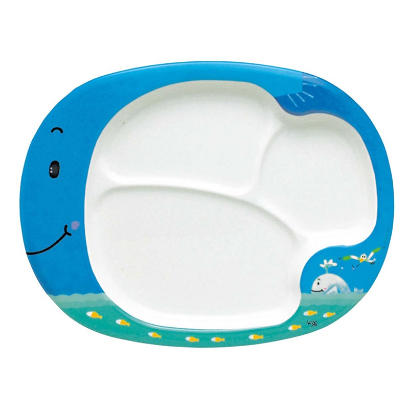 メラミン オーバル お子様プレート E10KJ くじら 1個(ご注文単位1個)【直送品】