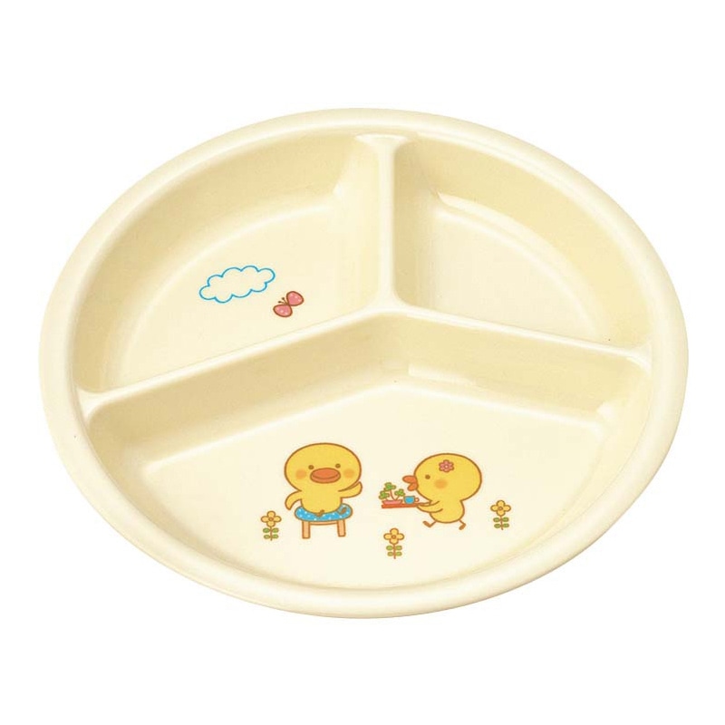 メラミン 子供食器 ひよこぐみ 三つ仕切皿 小 J25HI 1個(ご注文単位1個)【直送品】
