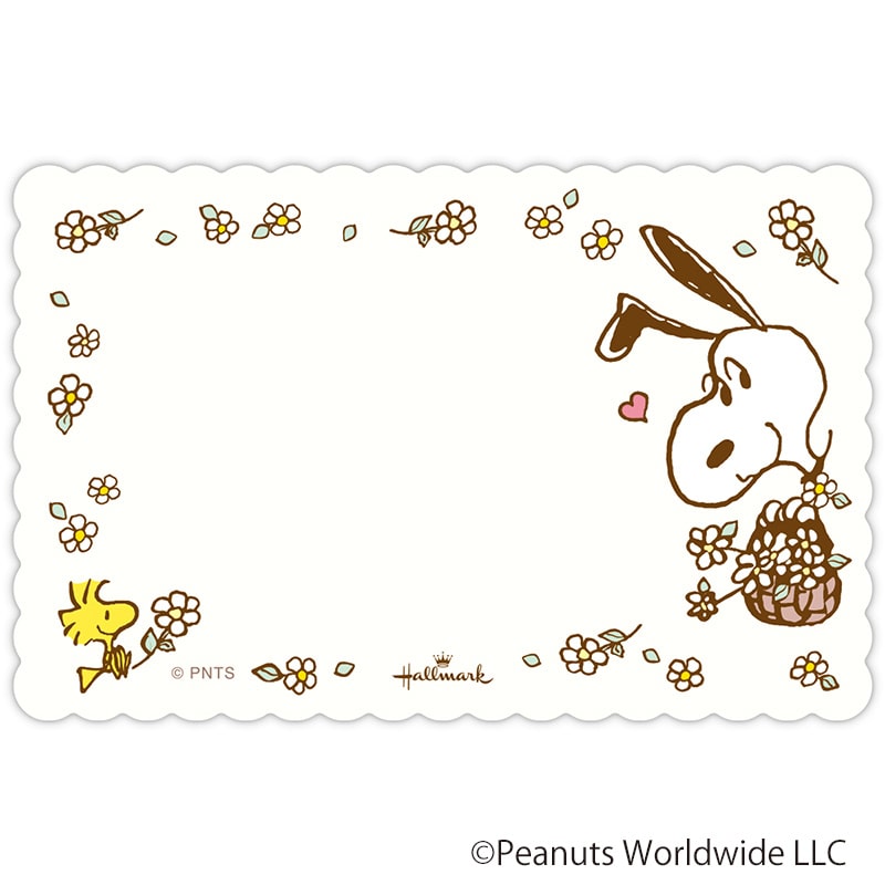 日本ホールマーク ミニメッセージカード スヌーピー　カット花かご 812980　1セット（ご注文単位6セット）【直送品】