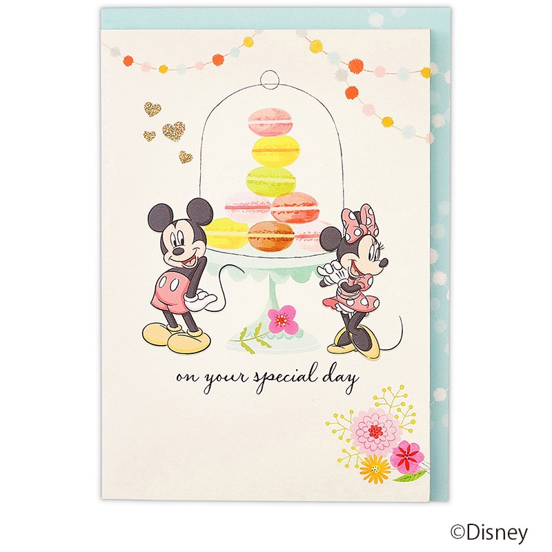 日本ホールマーク 誕生お祝い 立体オルゴールカード ミッキー&ミニー マカロンタワー2 815301 1枚(ご注文単位6枚)【直送品】