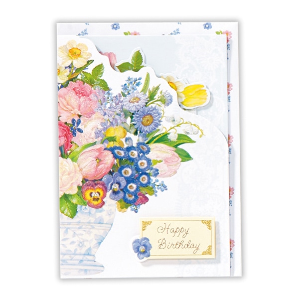 日本ホールマーク 誕生お祝い 立体カード パープルフラワーズ2 816186 1枚(ご注文単位6枚)【直送品】