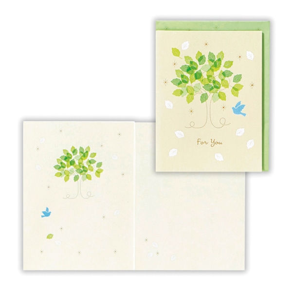 日本ホールマーク 多目的 ミニカード シャイニーウィッシーズ 木と青い鳥2 816308 1枚(ご注文単位6枚)【直送品】