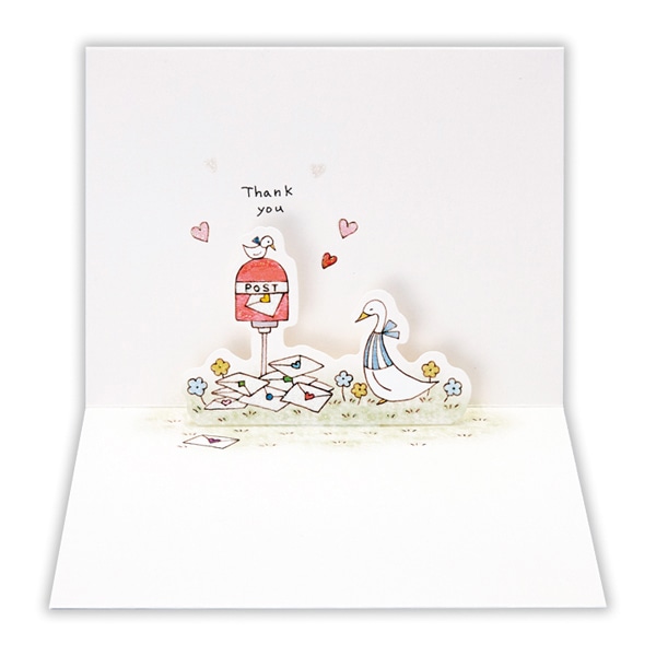 日本ホールマーク ありがとう 立体カード あひると手紙2 816605 1枚(ご注文単位6枚)【直送品】