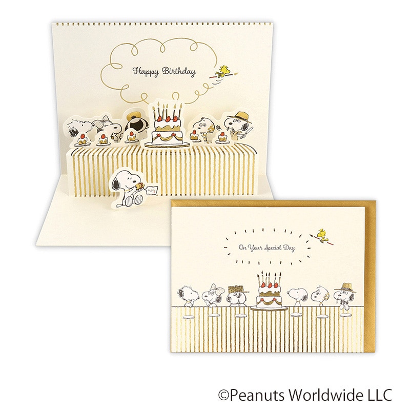 日本ホールマーク 誕生お祝い 立体カード スヌーピー 兄弟とディナー 817107 1枚(ご注文単位6枚)【直送品】