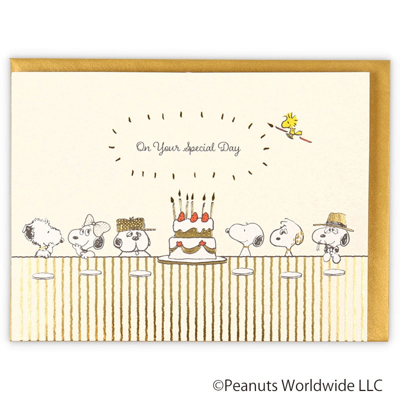 日本ホールマーク 誕生お祝い　立体カード スヌーピー　兄弟とディナー 817107 1枚（ご注文単位6枚）【直送品】