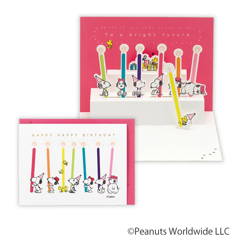 日本ホールマーク 誕生お祝い 立体カード スヌーピー 兄弟とレインボ-キャンドル2 817251 1枚(ご注文単位6枚)【直送品】