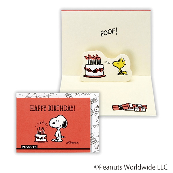 日本ホールマーク 誕生お祝い 立体ミニカード スヌーピー レッドケーキ2 817978 1枚(ご注文単位6枚)【直送品】