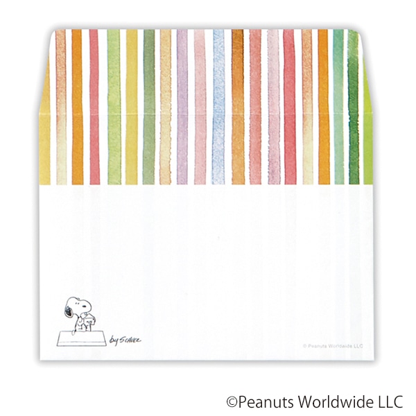 日本ホールマーク ひとこと封筒 スヌーピー　虹ストライプ3 818500　1セット（ご注文単位6セット）【直送品】