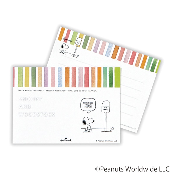 日本ホールマーク ひとことふたこと箋 スヌーピー　虹ストライプ3 818593　1冊（ご注文単位6冊）【直送品】