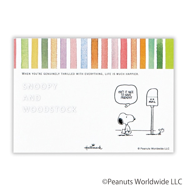 日本ホールマーク ひとことふたこと箋 スヌーピー 虹ストライプ3 818593 1冊(ご注文単位6冊)【直送品】