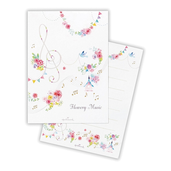 日本ホールマーク ひとことふたこと箋 フラワリーミュージック3 818661　1冊（ご注文単位6冊）【直送品】