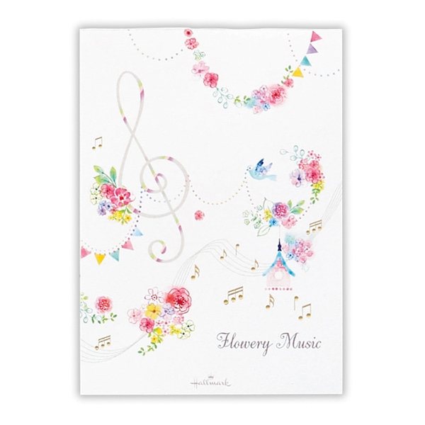 日本ホールマーク ひとことふたこと箋 フラワリーミュージック3 818661　1冊（ご注文単位6冊）【直送品】