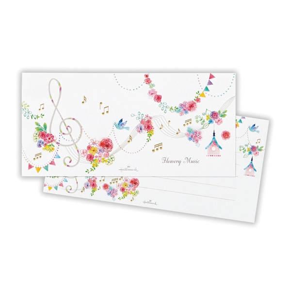日本ホールマーク 一筆箋 フラワリーミュージック2 818753　1冊（ご注文単位6冊）【直送品】
