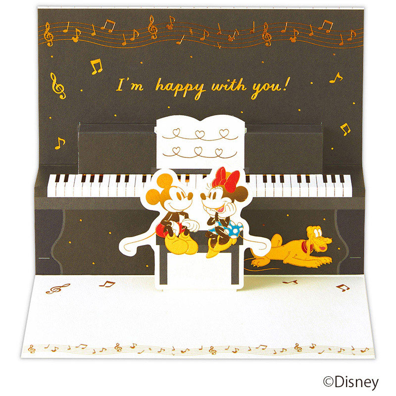 日本ホールマーク 多目的 立体カード ディズニー ミッキー&ミニ- ピアノ 826314 1枚(ご注文単位6枚)【直送品】