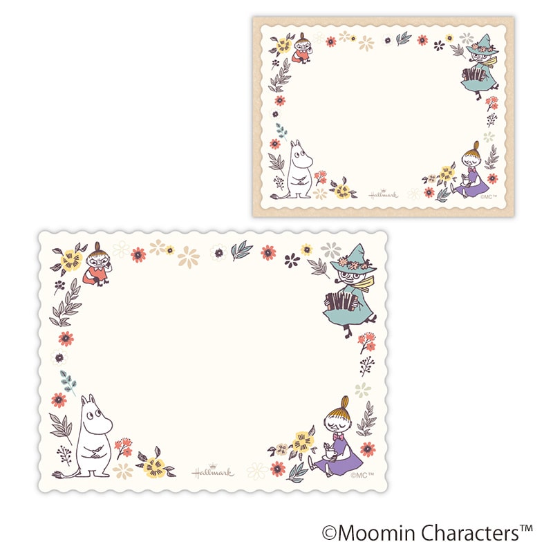 日本ホールマーク ミニメッセージカードセット ムーミン　ダイカット　フラワーフレーム 829216　1セット（ご注文単位6セット）【直送品】