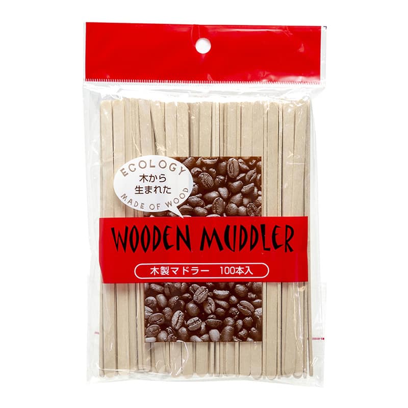ストリックスデザイン 木製マドラー 100本入 MA-272 1束（ご注文単位100束）【直送品】