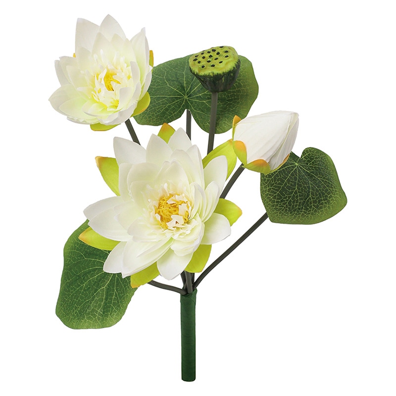 ポピー 造花　ロータスブッシュ ホワイト FB-2628-W 1本（ご注文単位12本）【直送品】