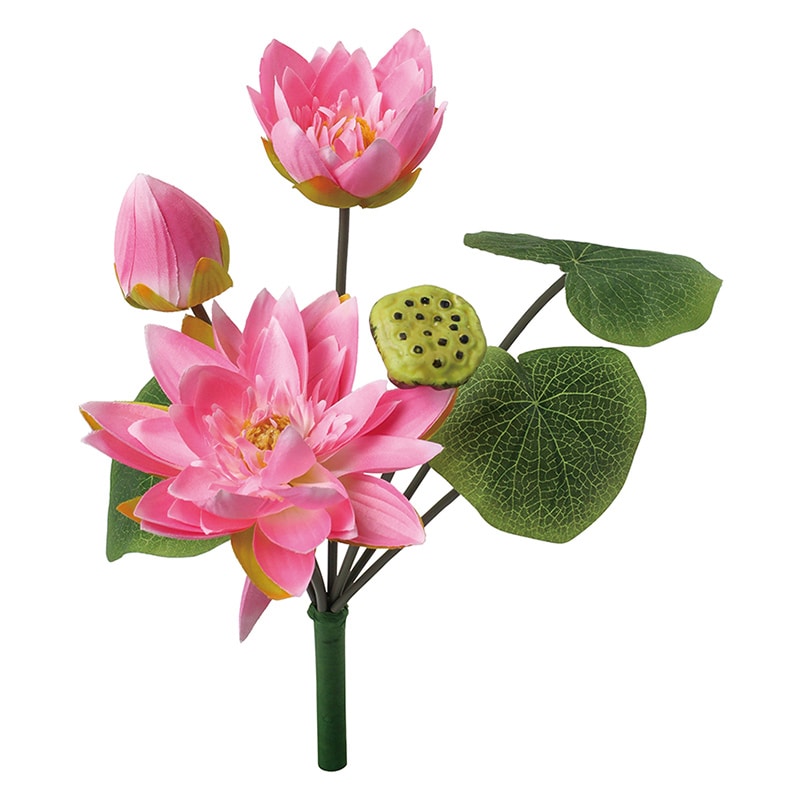 ポピー 造花　ロータスブッシュ ピンク FB-2628-P 1本（ご注文単位12本）【直送品】