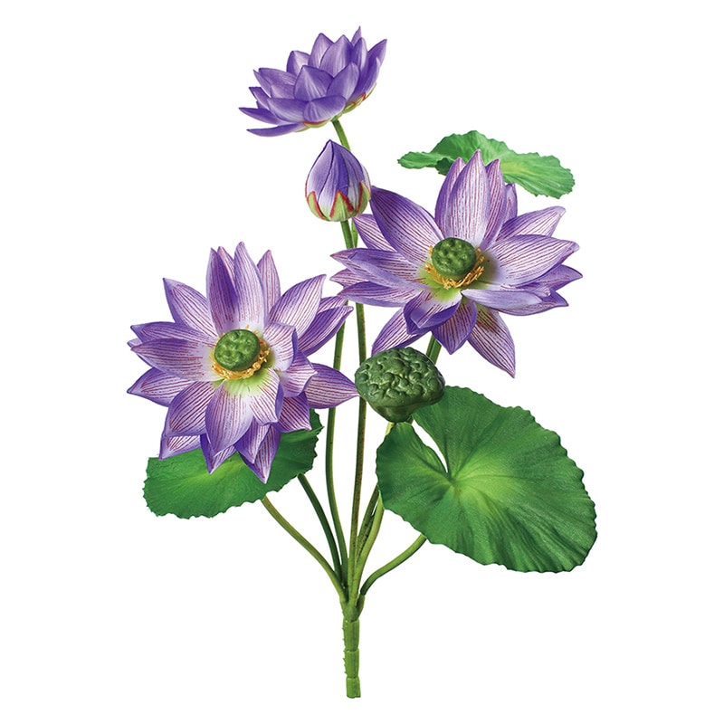 ポピー 造花　ロータスブッシュ パープル FB-2630A-PU 1本（ご注文単位6本）【直送品】