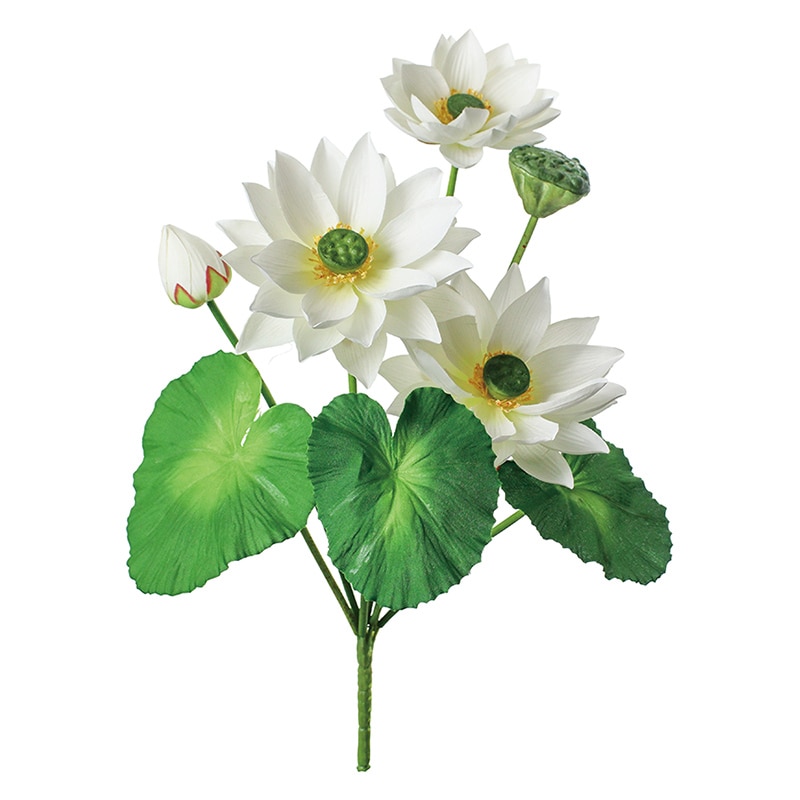 ポピー 造花　ロータスブッシュ ホワイト FB-2630A-W 1本（ご注文単位6本）【直送品】