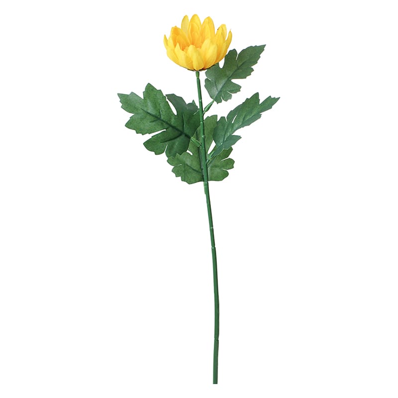 ポピー 造花　シングルマム イエロー FF-3076-Y 1本（ご注文単位24本）【直送品】