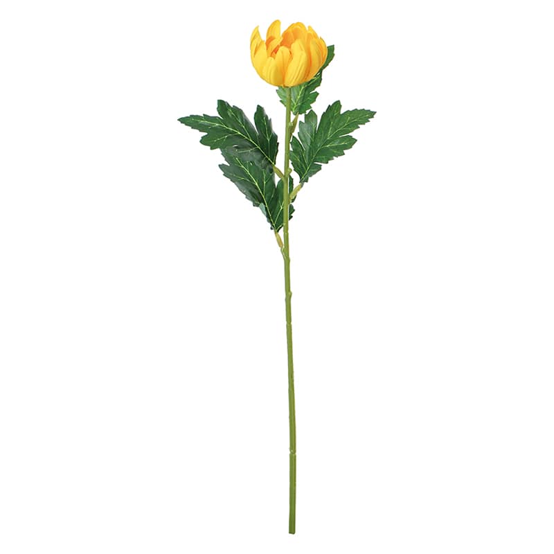 ポピー 造花　シングルマム イエロー FF-3077-Y 1本（ご注文単位24本）【直送品】