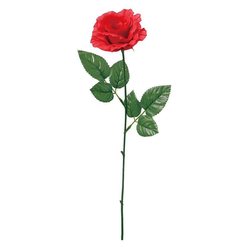 ポピー 造花　シングルローズ レッド FF-3078-R 1本（ご注文単位24本）【直送品】