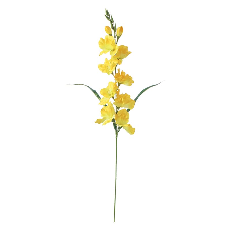 ポピー 造花 サテングラジオラス イエロー FA-7416-Y 1本(ご注文単位12本)【直送品】