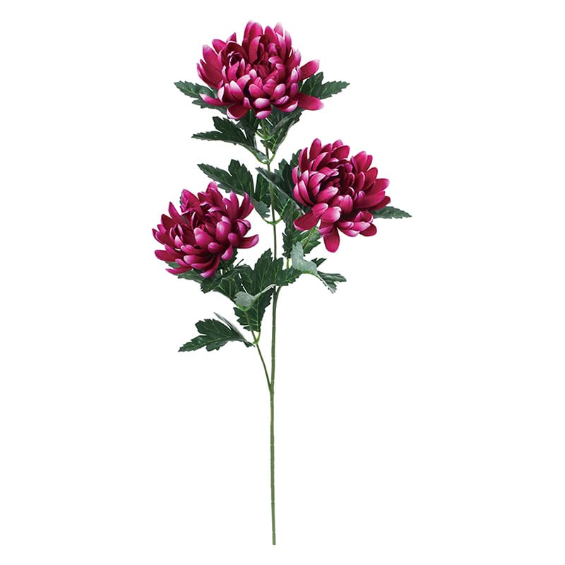 ポピー 造花　マム×3 ラベンダー FA-7464-LAV 1本（ご注文単位12本）【直送品】