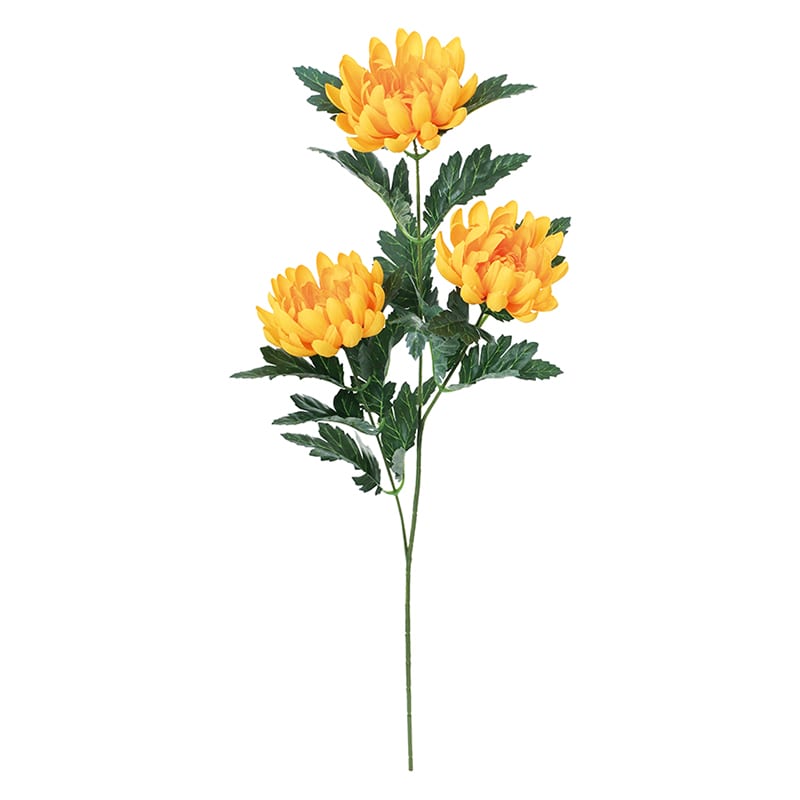 ポピー 造花　マム×3 イエロー FA-7464-Y 1本（ご注文単位12本）【直送品】