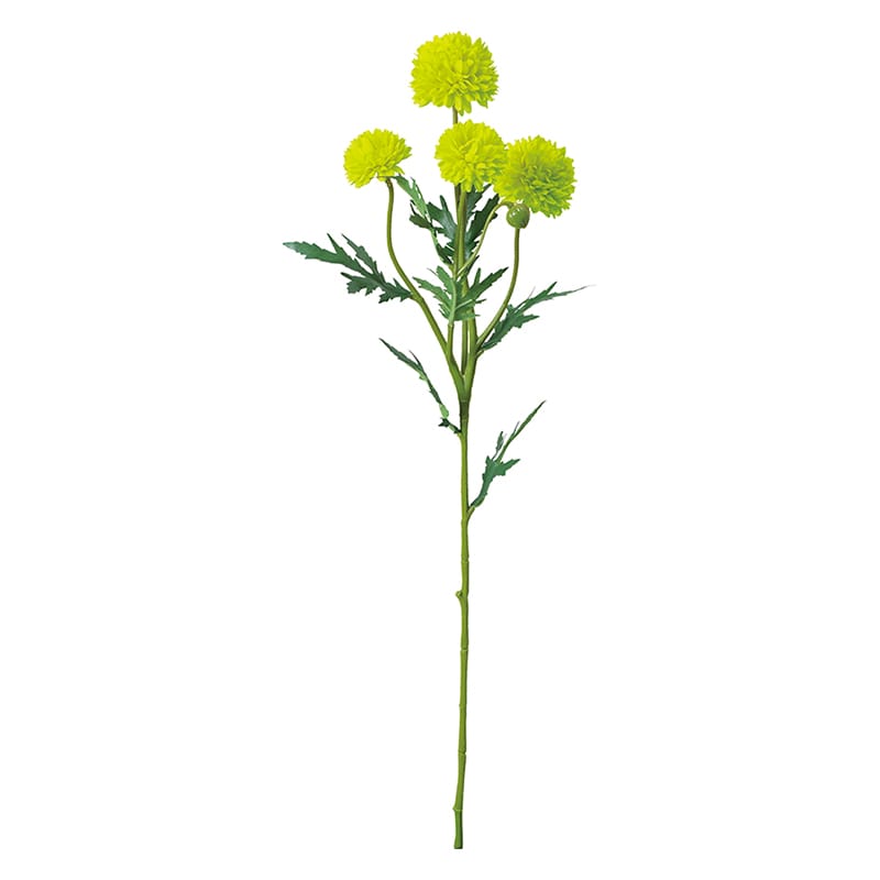 ポピー 造花　ピンポンマムスプレー グリーン FA-7465-GR 1本（ご注文単位12本）【直送品】