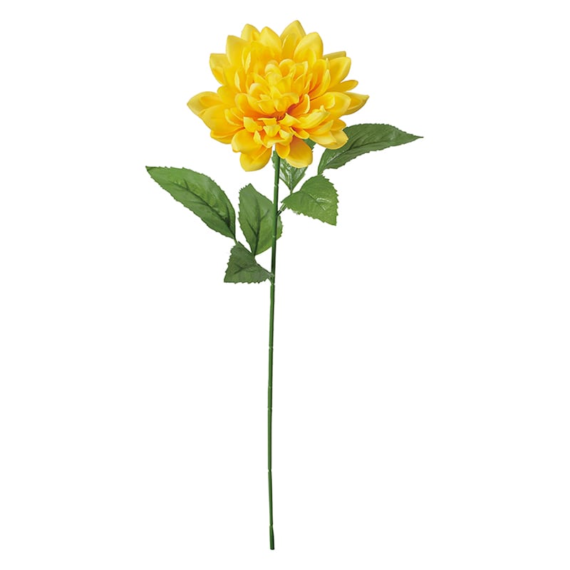ポピー 造花　サテンシングルダリア イエロー FF-3086-Y 1本（ご注文単位24本）【直送品】