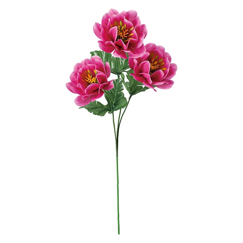 ポピー 造花　ダリア×3 ラベンダー FF-3088-LAV 1本（ご注文単位24本）【直送品】