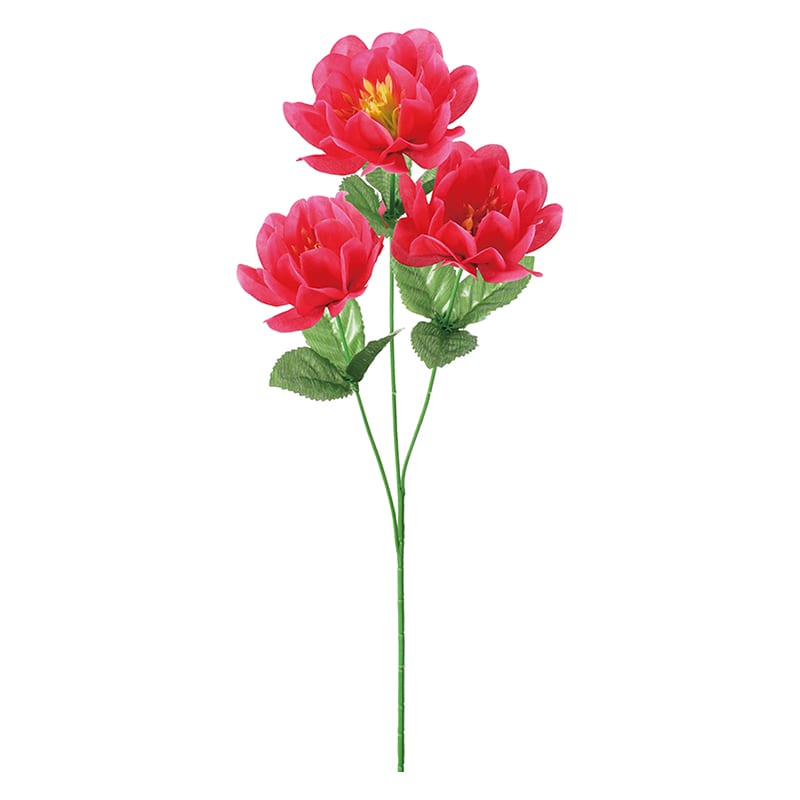 ポピー 造花　ダリア×3 ビューティー FF-3088-BTY 1本（ご注文単位24本）【直送品】