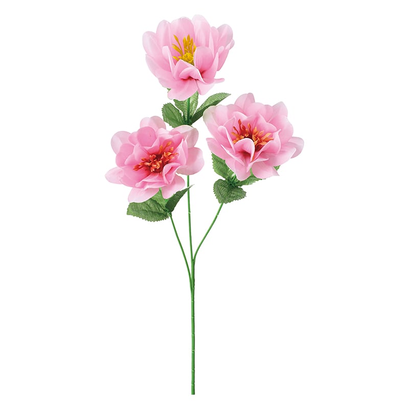 ポピー 造花　ダリア×3 ピンク FF-3088-P 1本（ご注文単位24本）【直送品】