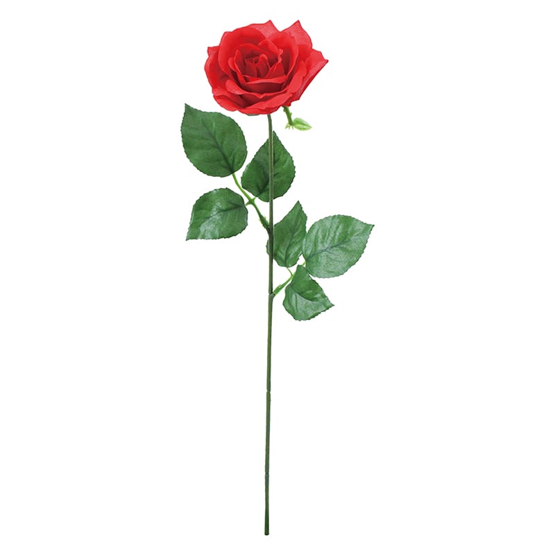 ポピー 造花　シングルローズ レッド FF-3092-R 1本（ご注文単位24本）【直送品】