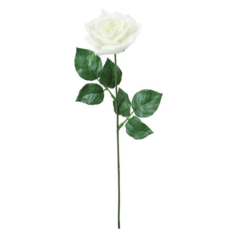 ポピー 造花 シングルローズ ホワイト FF-3092-W 1本(ご注文単位24本)【直送品】