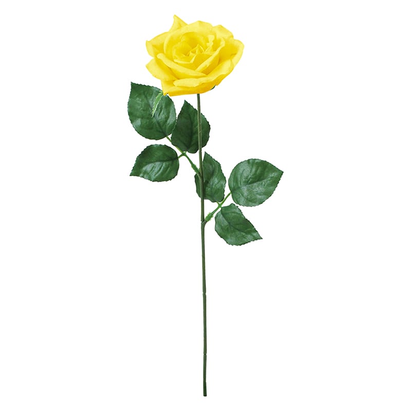 ポピー 造花　シングルローズ イエロー FF-3092-Y 1本（ご注文単位24本）【直送品】