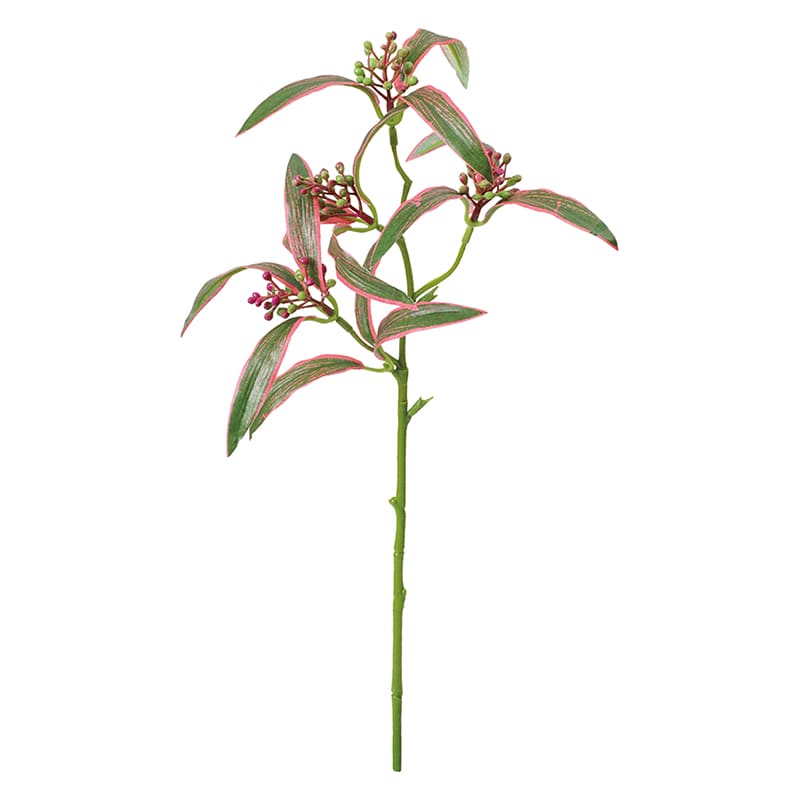 ポピー 造花　ドラセナリーフ グリーンピンク FG-5328-G/P 1本（ご注文単位24本）【直送品】