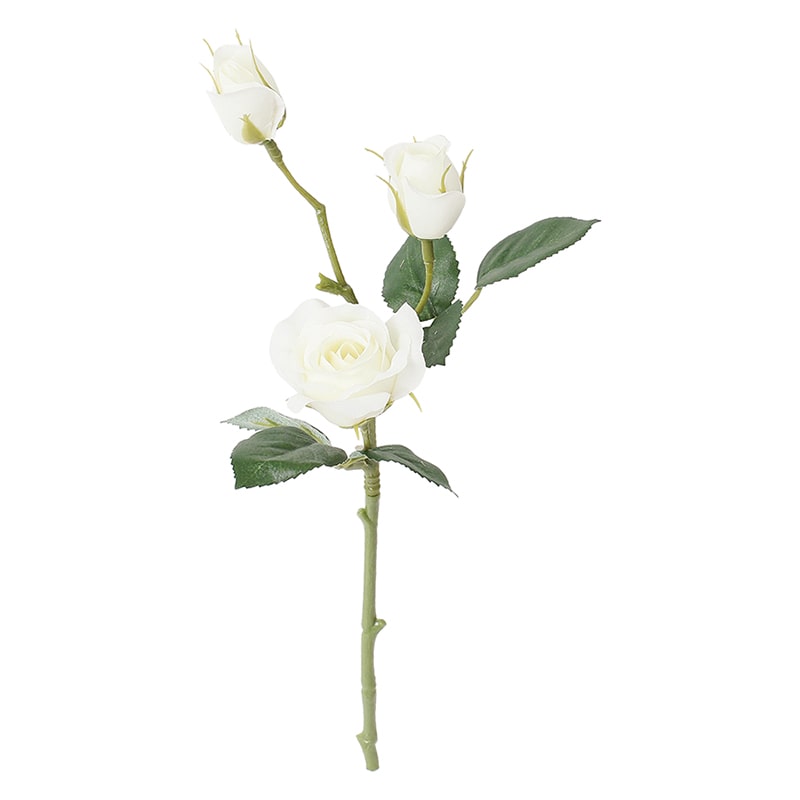 ポピー 造花 セレニティローズスプレー ホワイト FFH-0057-W 1本(ご注文単位24本)【直送品】