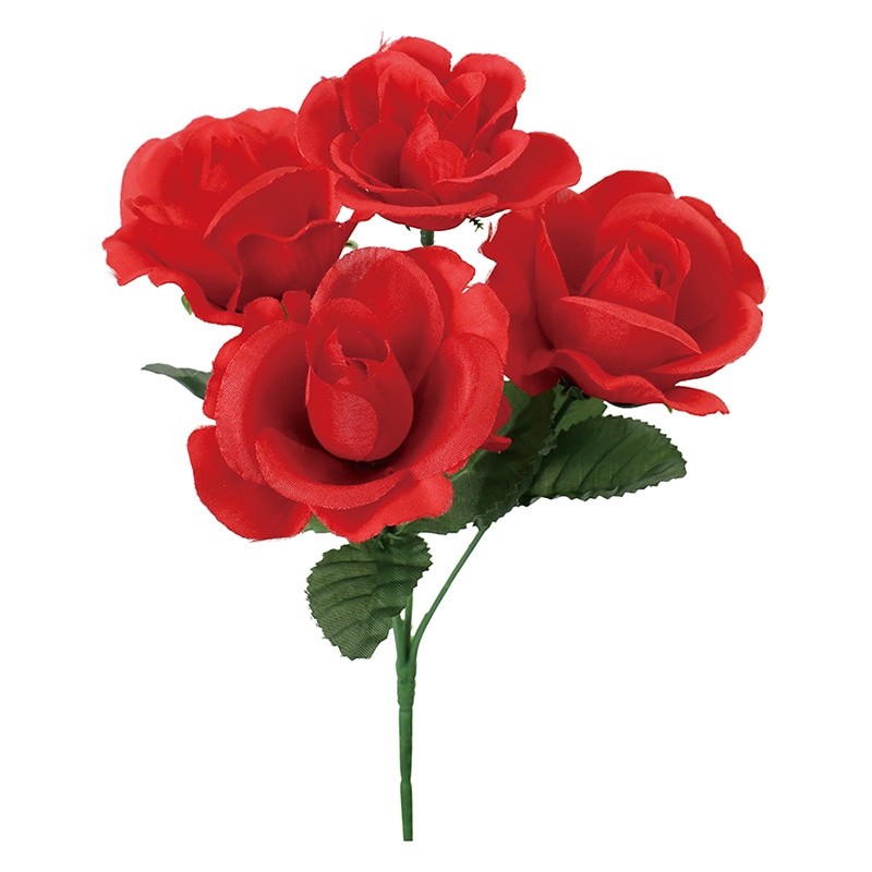 ポピー 造花 ローズブッシュ レッド FB-2658-R 1本(ご注文単位24本)【直送品】