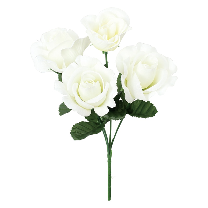 ポピー 造花 ローズブッシュ ホワイト FB-2658-W 1本(ご注文単位24本)【直送品】