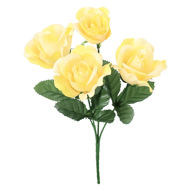 ポピー 造花 ローズブッシュ イエロー FB-2658-Y 1本(ご注文単位24本)【直送品】