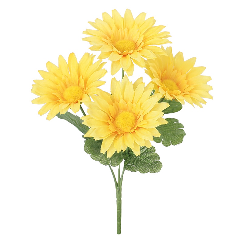 ポピー 造花　ガーベラブッシュ イエロー FB-2661-Y 1本（ご注文単位24本）【直送品】
