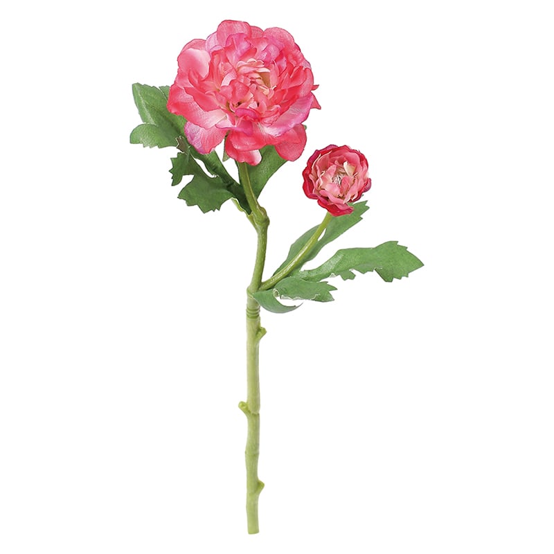 ポピー 造花　ラナンキュラス×2 ビューティー FFH-0068-BTY 1本（ご注文単位24本）【直送品】